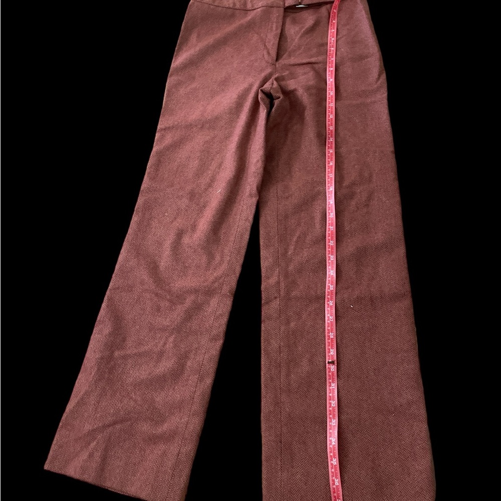 Vintage Retro Brick Red J.Crew Straight Leg Herringbone Wool Pants Sz 4 unique